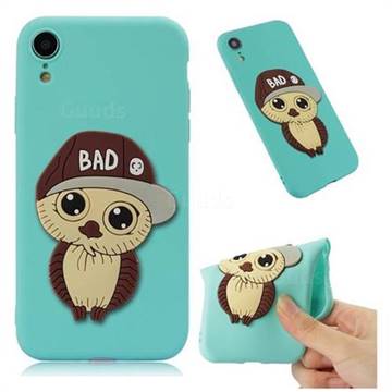 Bad Boy Owl Soft 3D Silicone Case for iPhone Xr (6.1 inch) - Sky Blue