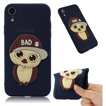 Bad Boy Owl Soft 3D Silicone Case for iPhone Xr (6.1 inch) - Navy