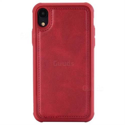 Luxury Shatter-resistant Leather Coated Phone Back Cover for iPhone Xr (6.1 inch) - Red
