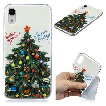 Wishing Christmas Tree Xmas Super Clear Soft TPU Back Cover for iPhone Xr (6.1 inch)