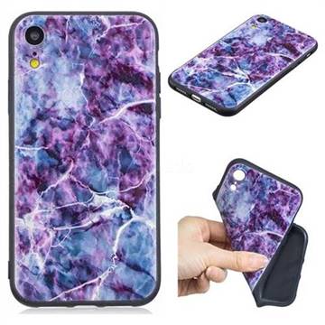 Marble 3D Embossed Relief Black TPU Cell Phone Back Cover for iPhone Xr (6.1 inch)