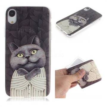 Cat Embrace IMD Soft TPU Cell Phone Back Cover for iPhone Xr (6.1 inch)