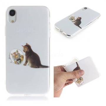 Cat and Tiger IMD Soft TPU Cell Phone Back Cover for iPhone Xr (6.1 inch)