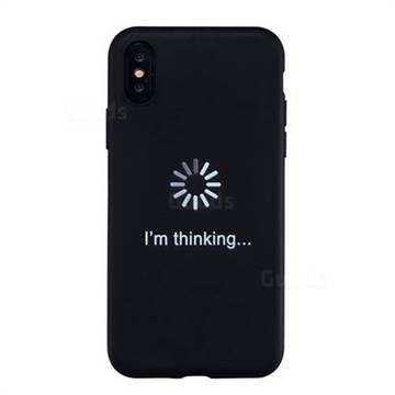 Thinking Stick Figure Matte Black TPU Phone Cover for iPhone Xr (6.1 inch)