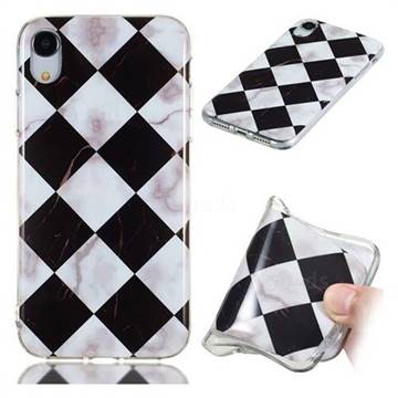 Black and White Matching Soft TPU Marble Pattern Phone Case for iPhone Xr (6.1 inch)