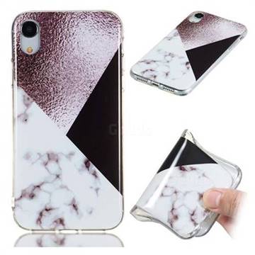 Black white Grey Soft TPU Marble Pattern Phone Case for iPhone Xr (6.1 inch)