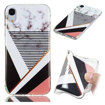 Pinstripe Soft TPU Marble Pattern Phone Case for iPhone Xr (6.1 inch)