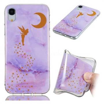 Elf Purple Soft TPU Marble Pattern Phone Case for iPhone Xr (6.1 inch)
