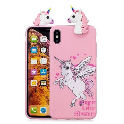 Wings Unicorn Soft 3D Climbing Doll Soft Case for iPhone Xr (6.1 inch)