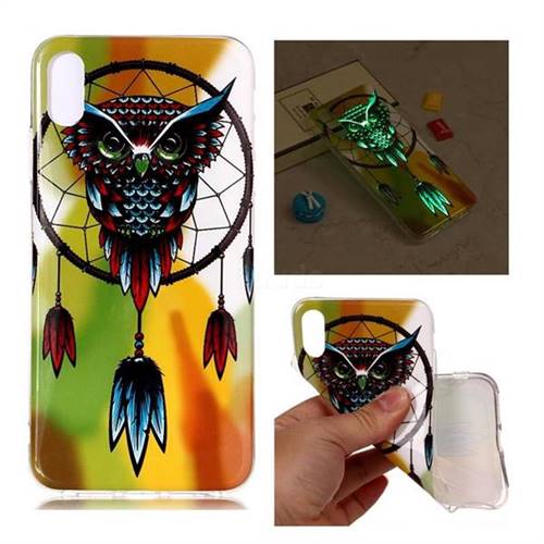 Owl Wind Chimes Noctilucent Soft TPU Back Cover for iPhone Xr (6.1 inch)