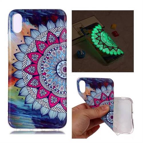 Colorful Sun Flower Noctilucent Soft TPU Back Cover for iPhone Xr (6.1 inch)