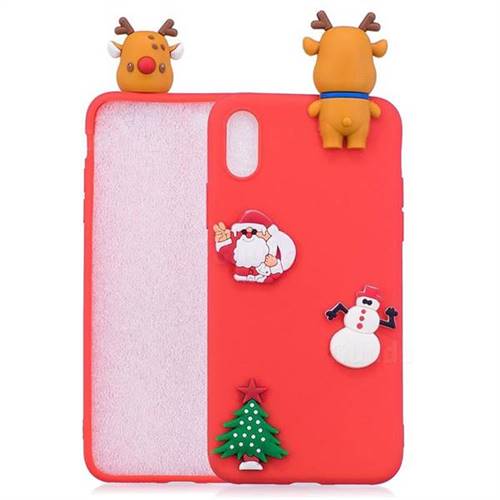 Red Elk Christmas Xmax Soft 3D Silicone Case for iPhone Xr (6.1 inch)