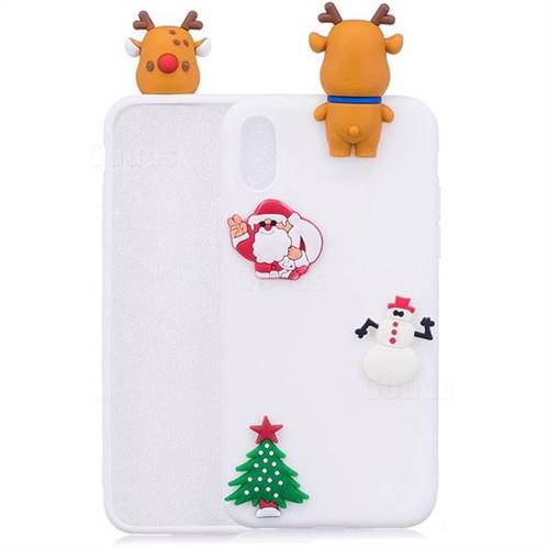 White Elk Christmas Xmax Soft 3D Silicone Case for iPhone Xr (6.1 inch)