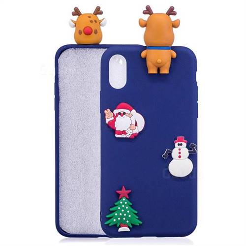 Navy Elk Christmas Xmax Soft 3D Silicone Case for iPhone Xr (6.1 inch)