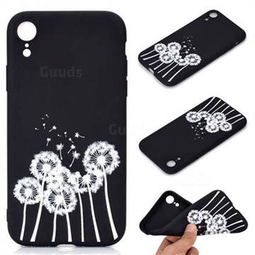 Dandelion Chalk Drawing Matte Black TPU Phone Cover for iPhone Xr (6.1 inch)