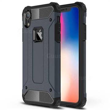 King Kong Armor Premium Shockproof Dual Layer Rugged Hard Cover for iPhone Xr (6.1 inch) - Navy
