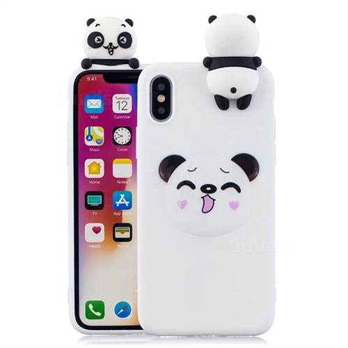 Smiley Panda Soft 3D Climbing Doll Soft Case for iPhone Xr (6.1 inch)