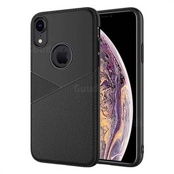 Litchi Texture Breathable Anti-fall Silicone Soft Phone Case for iPhone Xr (6.1 inch) - Black