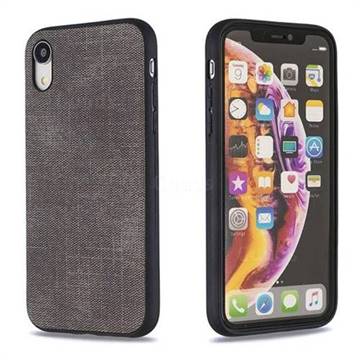 Canvas Cloth Coated Soft Phone Cover for iPhone Xr (6.1 inch) - Dark Gray
