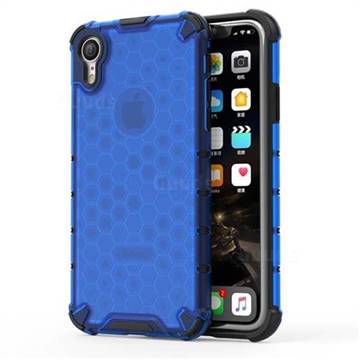 Honeycomb TPU + PC Hybrid Armor Shockproof Case Cover for iPhone Xr (6.1 inch) - Blue