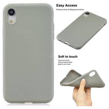 Soft Matte Silicone Phone Cover for iPhone Xr (6.1 inch) - Gray
