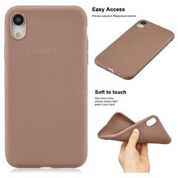 Soft Matte Silicone Phone Cover for iPhone Xr (6.1 inch) - Khaki