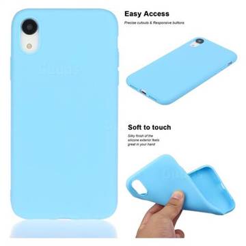 Soft Matte Silicone Phone Cover for iPhone Xr (6.1 inch) - Sky Blue