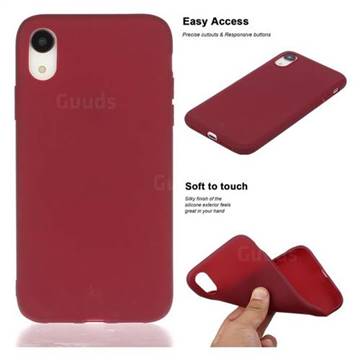 Soft Matte Silicone Phone Cover for iPhone Xr (6.1 inch) - Wine Red