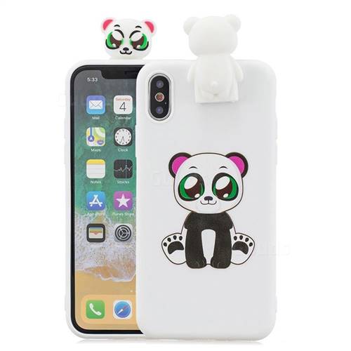 Panda Soft 3D Climbing Doll Stand Soft Case for iPhone Xr (6.1 inch)