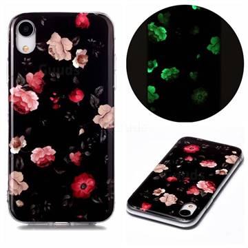 Rose Flower Noctilucent Soft TPU Back Cover for iPhone Xr (6.1 inch)