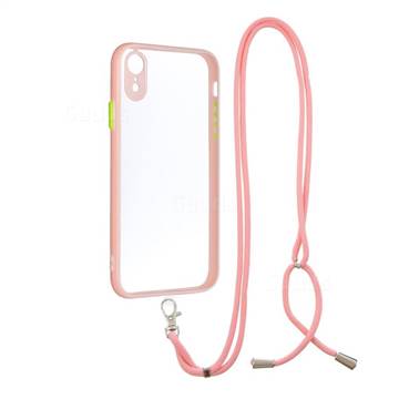 Necklace Cross-body Lanyard Strap Cord Phone Case Cover for iPhone Xr (6.1 inch) - Pink