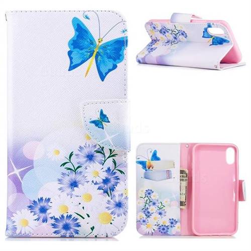 Butterflies Flowers Leather Wallet Case for iPhone Xr (6.1 inch)