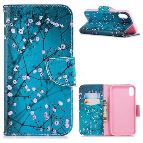 Blue Plum Leather Wallet Case for iPhone Xr (6.1 inch)