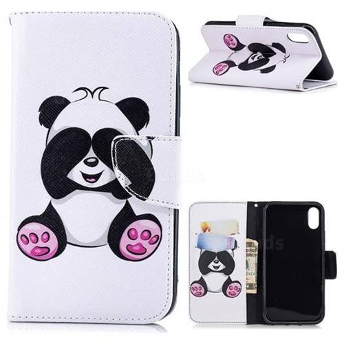 Lovely Panda Leather Wallet Case for iPhone Xr (6.1 inch)