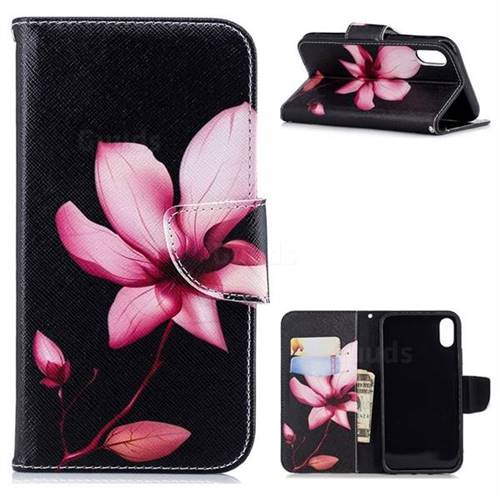 Lotus Flower Leather Wallet Case for iPhone Xr (6.1 inch)