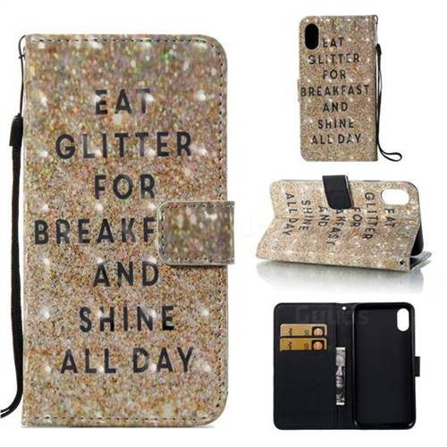 Shine All Day 3D Painted Leather Wallet Case for iPhone Xr (6.1 inch)