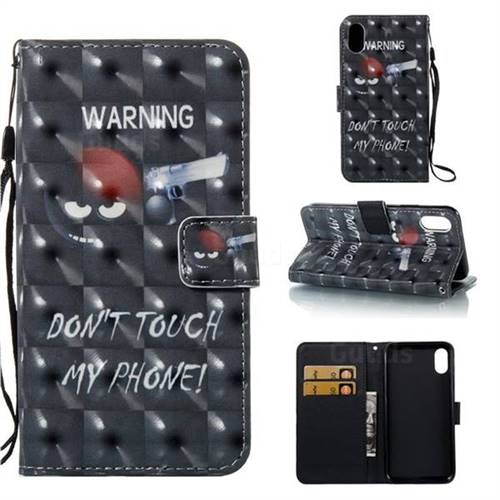 Bear Gunmen 3D Painted Leather Wallet Case for iPhone Xr (6.1 inch)