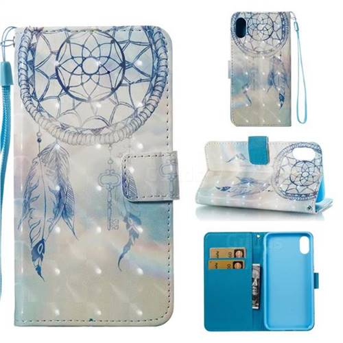 Fantasy Campanula 3D Painted Leather Wallet Case for iPhone Xr (6.1 inch)