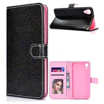Glitter Shine Leather Wallet Phone Case for iPhone Xr (6.1 inch) - Black