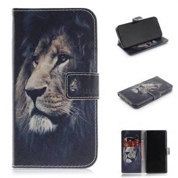 Lion Face PU Leather Wallet Case for iPhone Xr (6.1 inch)