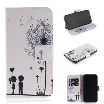 Couple Dandelion PU Leather Wallet Case for iPhone Xr (6.1 inch)
