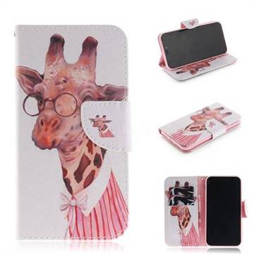 Pink Giraffe PU Leather Wallet Case for iPhone Xr (6.1 inch)