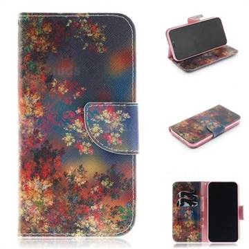 Colored Flowers PU Leather Wallet Case for iPhone Xr (6.1 inch)