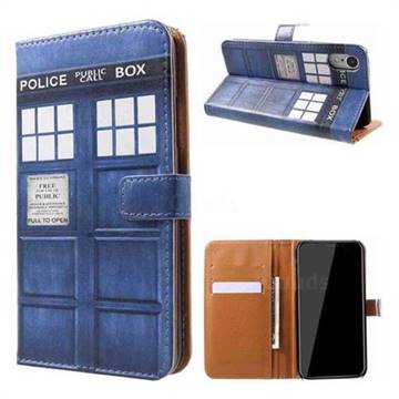 Police Box Leather Wallet Case for iPhone Xr (6.1 inch)