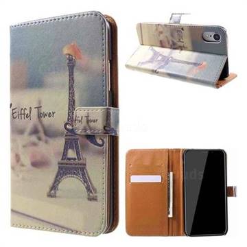 Eiffel Tower Leather Wallet Case for iPhone Xr (6.1 inch)