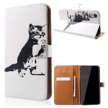 Cute Cat Leather Wallet Case for iPhone Xr (6.1 inch)
