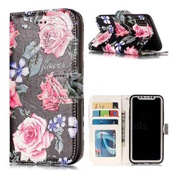 Peony 3D Relief Oil PU Leather Wallet Case for iPhone Xr (6.1 inch)
