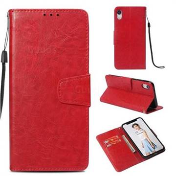 Retro Phantom Smooth PU Leather Wallet Holster Case for iPhone Xr (6.1 inch) - Red