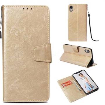 Retro Phantom Smooth PU Leather Wallet Holster Case for iPhone Xr (6.1 inch) - Champagne