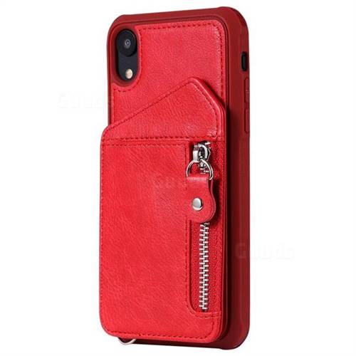 Classic Luxury Buckle Zipper Anti Fall Leather Phone Back Cover